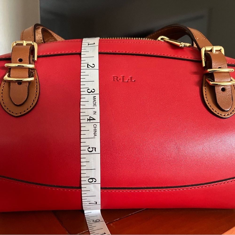 Lauren Ralph Lauren Red and Tan Satchel - Picture 8 of 14